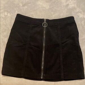 Forever 21 Black Corduroy Mini Skirt with Zipper
